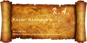 Kazár Alexandra névjegykártya