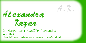 alexandra kazar business card